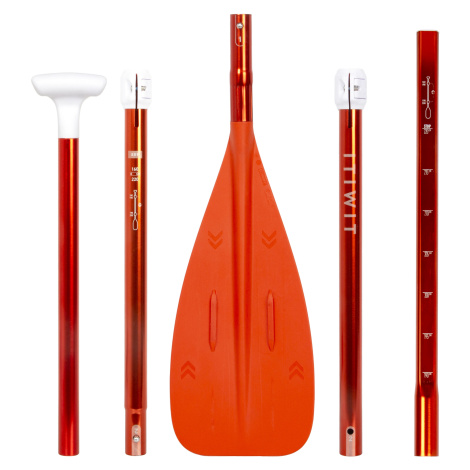 Pádlo 100 Compact na paddleboard 5 častí 160-220 cm oranžové