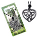 Šnúrkový náhrdelník, čierny, lesklý kovový keltský uzol v srdci