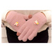 Dievčenské ružové mohérové rukavice ABIES