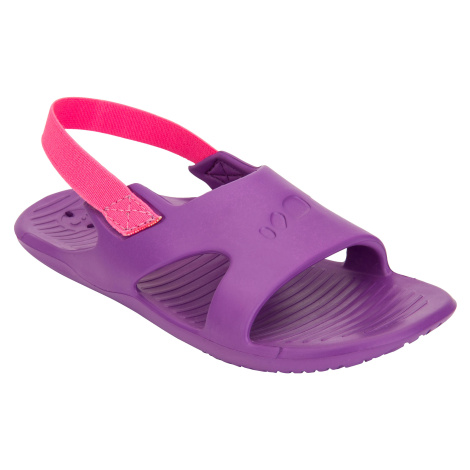 Detské plavecké sandále 100 fialovo-ružové