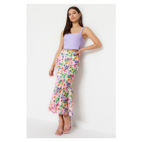 Trendyol Multicolored Floral Patterned Maxi Length Woven Skirt