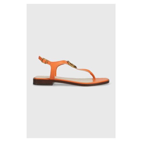 Kožené sandále Guess MIRY dámske, oranžová farba, na platforme, FL6MRY LEA21