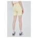 Šortky Tommy Jeans dámske, žltá farba, jednofarebné, vysoký pás