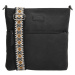 Beagles Malaga dámska crossbody taška s dekoratívnym popruhom - čierna - 26,5 cm