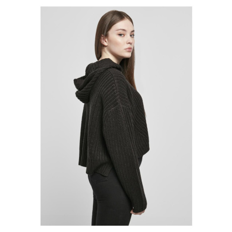 Women's Oversized Hooded Sweater - Black