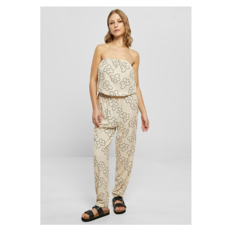 Women's Bandeau viscose jumpsuit with seagrass flower Urban Classics