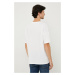 Bavlnené tričko Sisley biela farba, s potlačou