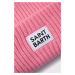 Čiapka s prímesou vlny MC2 Saint Barth ružová farba, z hrubej pleteniny,