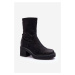Women's boots with chunky heels black tozanna
