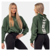 NEBBIA - Dámska crop mikina ICONIC 421 (dark green) - NEBBIA