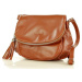 Kožená camel crossbody kabelka L27e