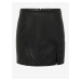 Čierna dámska koženková mini sukňa ONLY Leni