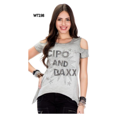 Dámske tričko CIPO & BAXX WT198 ANTRACITE Farba: Sivá, Konfekčná