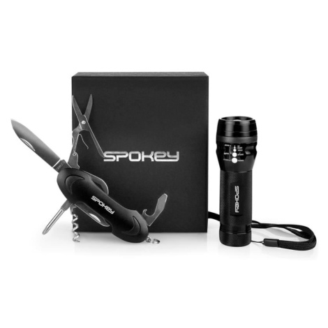 Spokey ZOOM Multi-tool set in gift box: knife + flashlight with loop