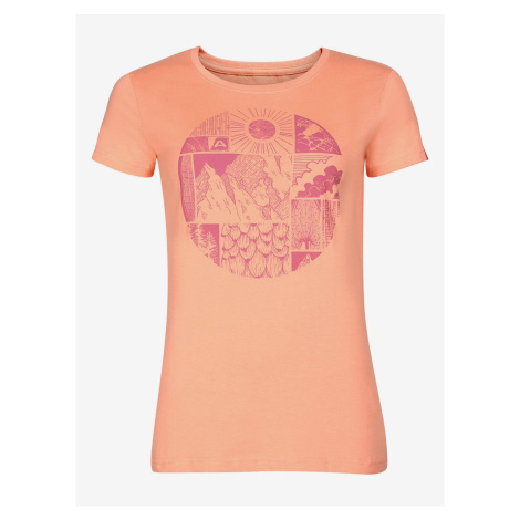 Oranžové dámske tričko s potlačou ALPINE PRE ECCA ALPINE PRO