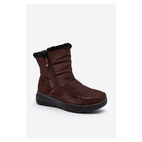 Women's snow boots with fur brown primose