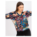 Blue Women's Blouse with Ruby Prints