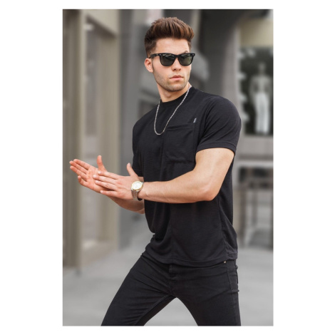 Madmext Black Basic T-Shirt with Pockets 5880