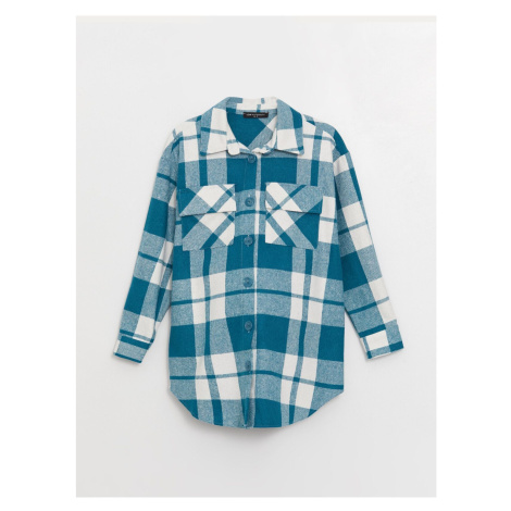 LC Waikiki Plaid Long Sleeve Maternity Lumberjack Shirt Jacket