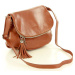 Kožená camel crossbody kabelka L27e