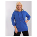 Navy blue plus-size sweatshirt with pockets