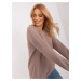 Dark beige asymmetrical basic sweatshirt