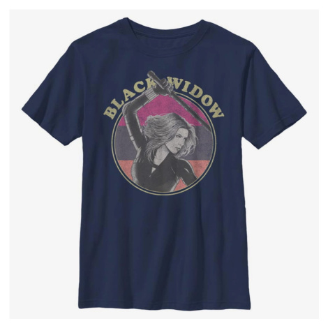 Queens Marvel Black Widow - RETRO Unisex T-Shirt Navy Blue