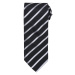 Premier Workwear Pásikavá kravata Sports Stripe - Čierna / strieborná