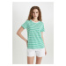 DEFACTO Regular Fit Striped Crew Neck Basic Short Sleeve T-Shirt