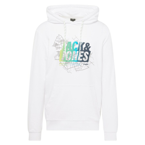 JACK & JONES Mikina 'Map Summer'  tyrkysová / tmavomodrá / citrónová / biela