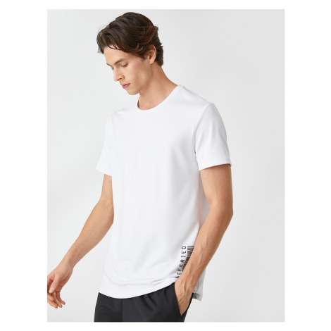 Koton Sports T-Shirt with Label Printed Crew Neck Short Sleeved Breathable Fabric.