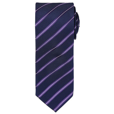 Premier Workwear Športová pruhovaná kravata PR784 Navy