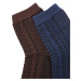 Trendyol Multicolored Braided 2-Pack Knitted Crewneck Socks