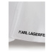 Detská bavlnená čiapka Karl Lagerfeld biela farba, s potlačou