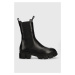 Kožené topánky chelsea Karl Lagerfeld ARIA dámske, čierna farba, na platforme,