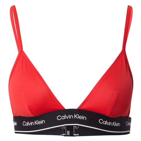 Calvin Klein Swimwear Bikinový top 'Meta Legacy'  ohnivo červená / čierna / biela