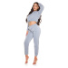 Sexy Sporty 2Piece Set-Crop Hoodie and Pants white