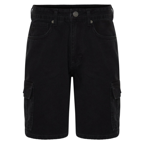 Trendyol Black Regular Fit Cargo Pocket Denim Shorts