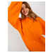 Orange padded hoodless sweatshirt with embroidery