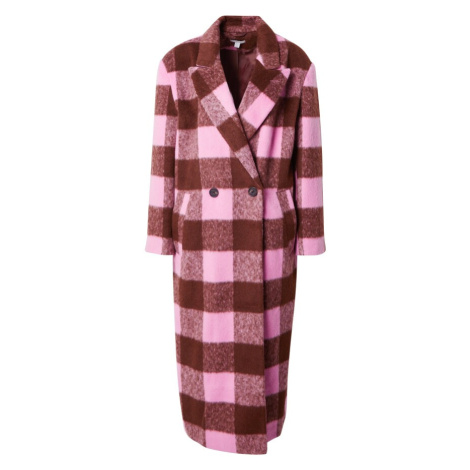 TOPSHOP Prechodný kabát  ružová / burgundská