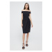 Šaty Lauren Ralph Lauren čierna farba, mini, priliehavá