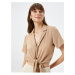 Koton Crop Shirt Front Tie Short Sleeve Buttoned