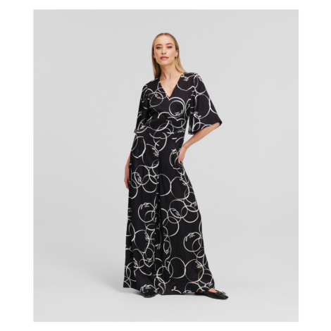 Overal Karl Lagerfeld Printed Jumpsuit Circle Aop Black/White