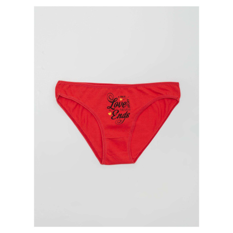 Women's red cotton panties