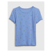 Modré dievčenské kvetované tričko GAP
