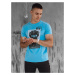 Turquoise men's T-shirt with Dstreet print