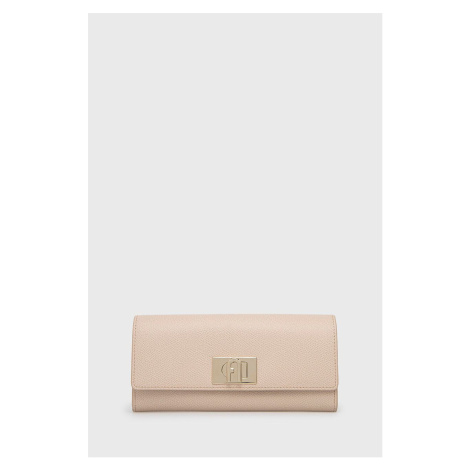 Kožená peňaženka Furla dámsky, béžová farba