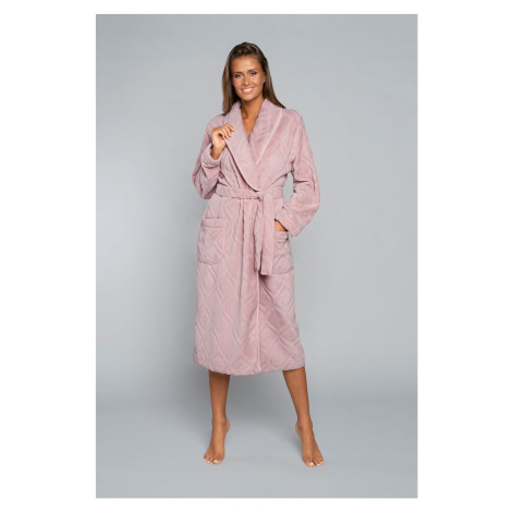 Women's Morena Long Sleeve Bathrobe - Powder Pink Italian Fashion