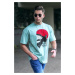 Madmext Men's Patterned Teak Green T-Shirt 5361