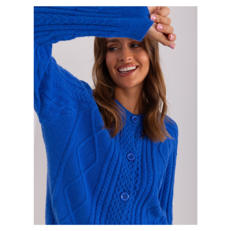 Cobalt Blue Cable Knit Sweater